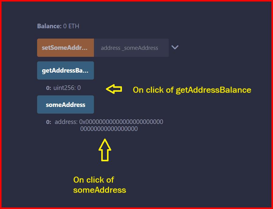 Picture showing the output of address data type in solidity